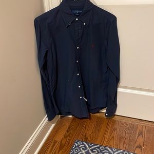 Navy Blue Slim-Fit Ralph Lauren Button Up